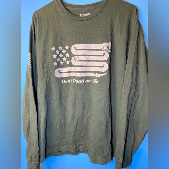 Rags Of Honor‎ Mens Long Sleeve Don’t Tread On Me Olive Green, L - Picture 1 of 3
